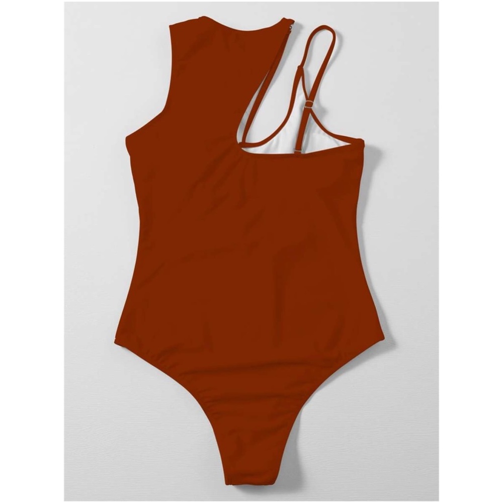 Boho cut out monokoni one piece swim - ORANGE - Picture 6 of 14